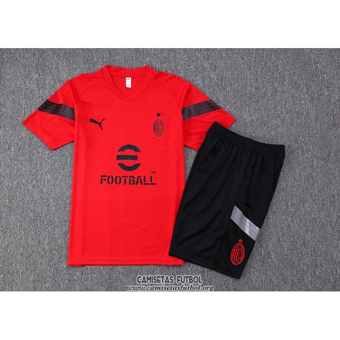 Chandal del AC Milan Manga Corta 2022/2023 Rojo - Pantalon Corto